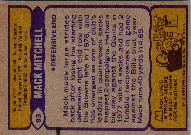 1979 Topps Mack Mitchell