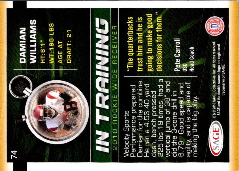 2010 SAGE HIT Damian Williams