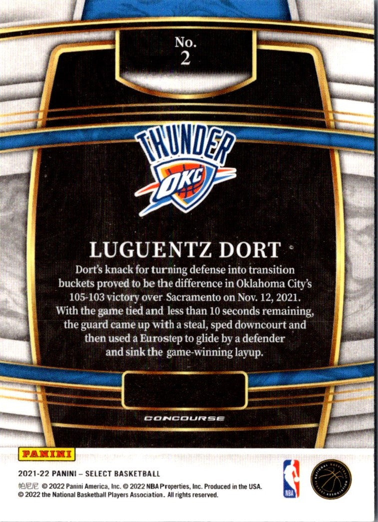 2021 Panini Select Blue Luguentz Dort