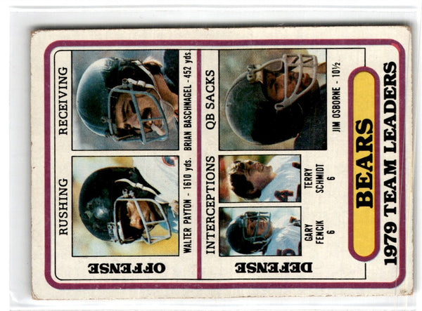 1980 Topps Walter Payton/Brian Baschnagel/Gary Fencik/Terry Schmidt/Jim Osborne #226