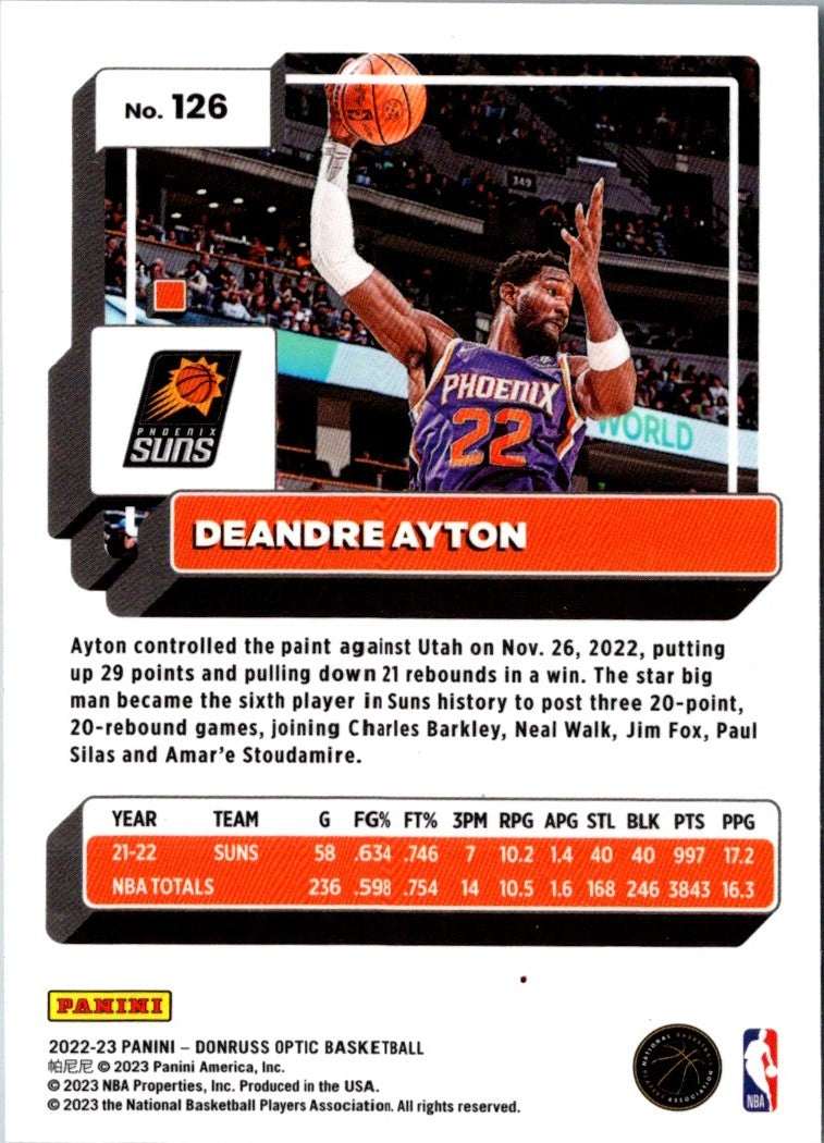 2022 Donruss Optic Deandre Ayton