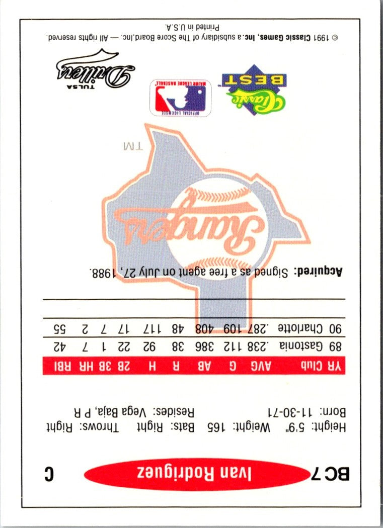 1992 National Sports Collector's Convention Ivan Rodriguez