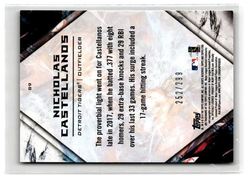 2018 Topps Fire Orange Nicholas Castellanos