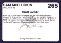 1989 Collegiate Collection Auburn Coke 580 Sam McClurkin #265