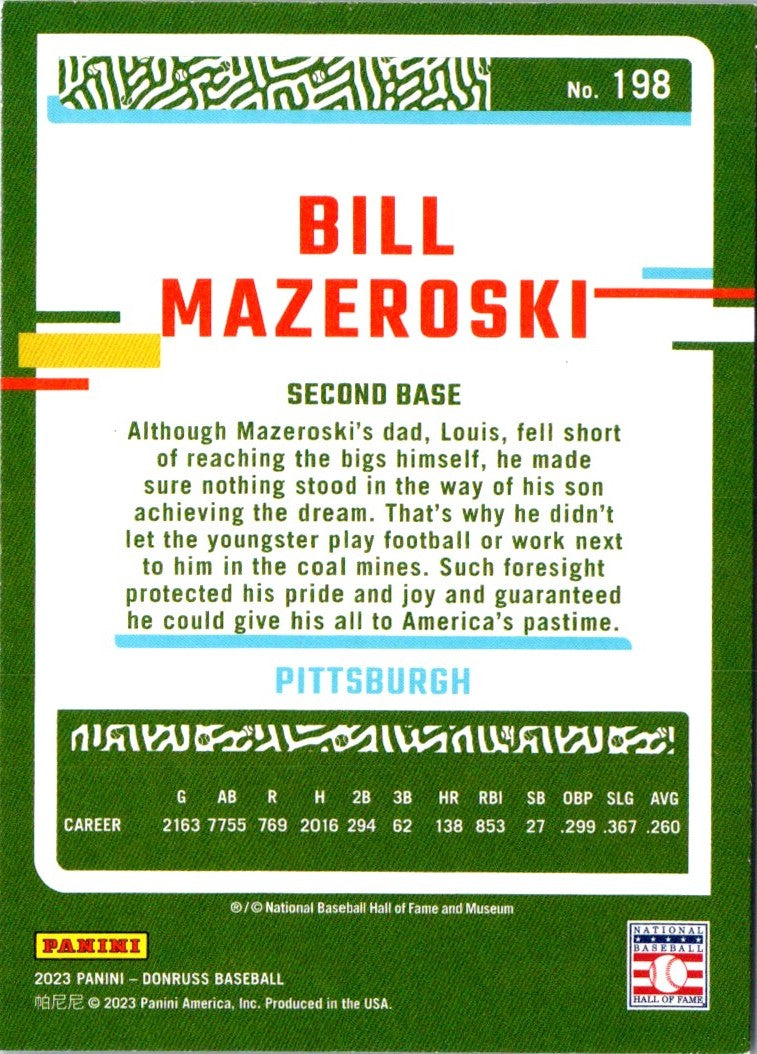 2023 Donruss Holo Orange Bill Mazeroski