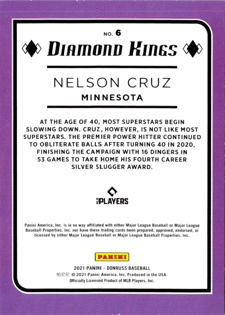 2021 Donruss Holo Purple Nelson Cruz