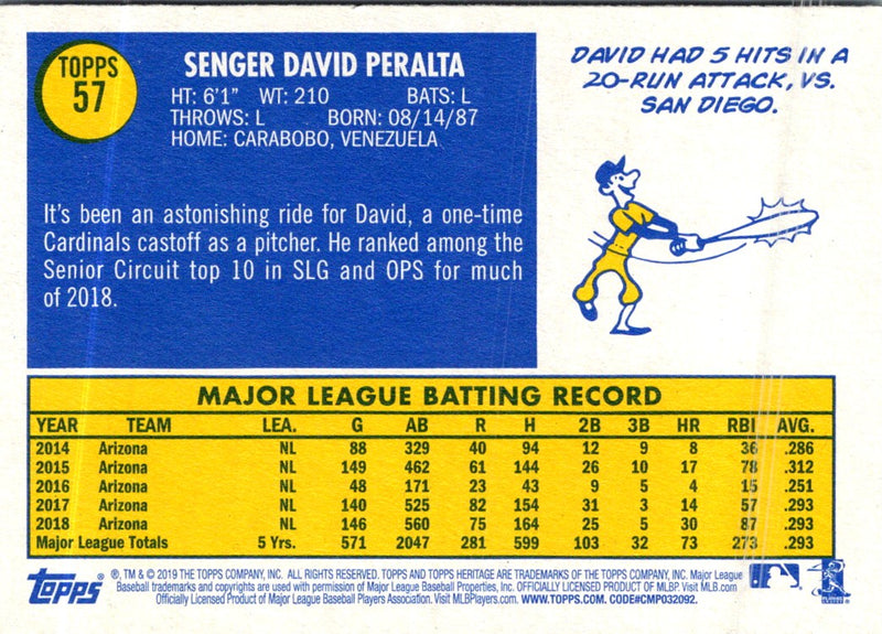 2019 Topps Heritage David Peralta