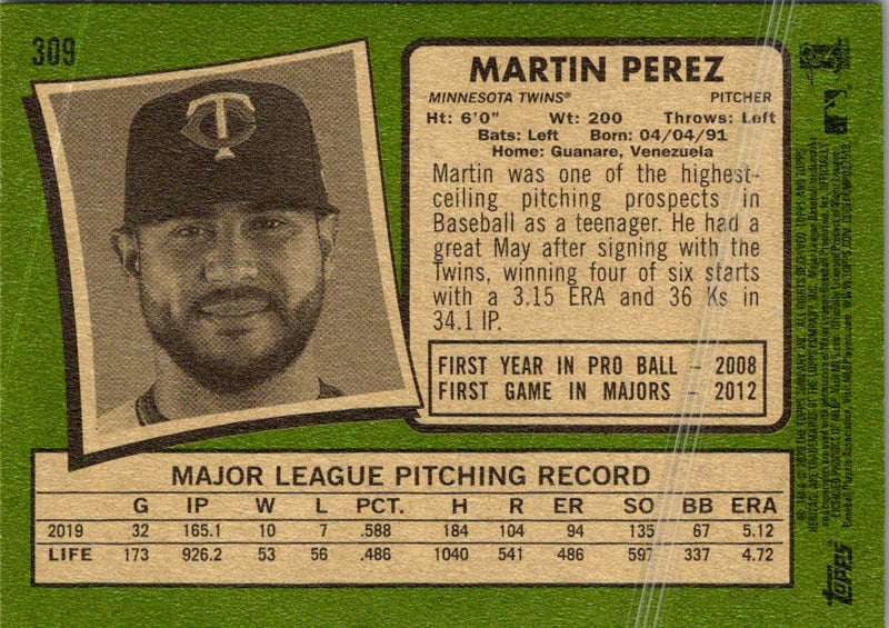 2020 Topps Heritage Martin Perez