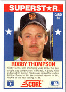 1989 Score Baseball's 100 Hottest Players Robby Thompson