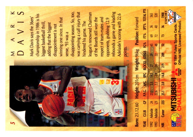 1994 Australian Futera NBL Mark Davis