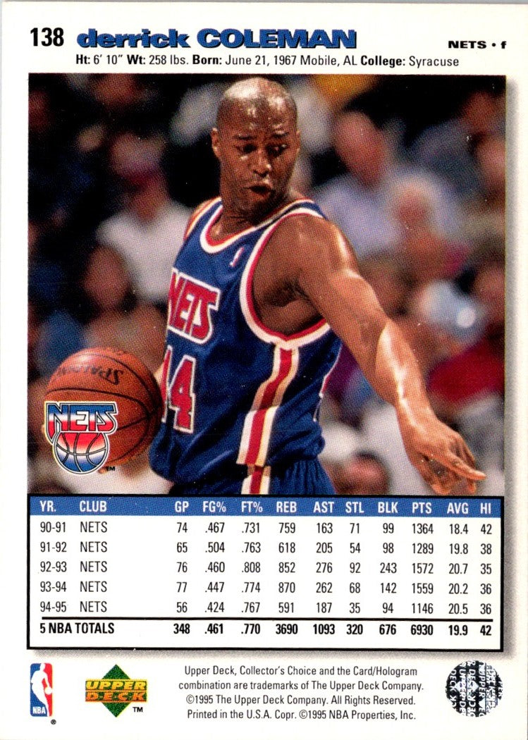 1995 Collector's Choice Derrick Coleman
