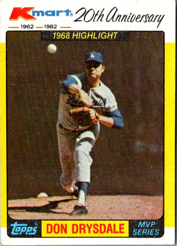 1982 Topps Kmart 20th Anniversary Don Drysdale #42