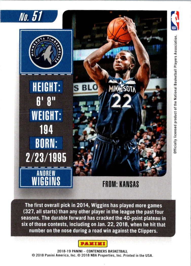 2018 Panini Contenders Andrew Wiggins