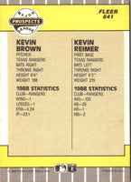 1989 Fleer Kevin Brown/Kevin Reimer #641 Rookie