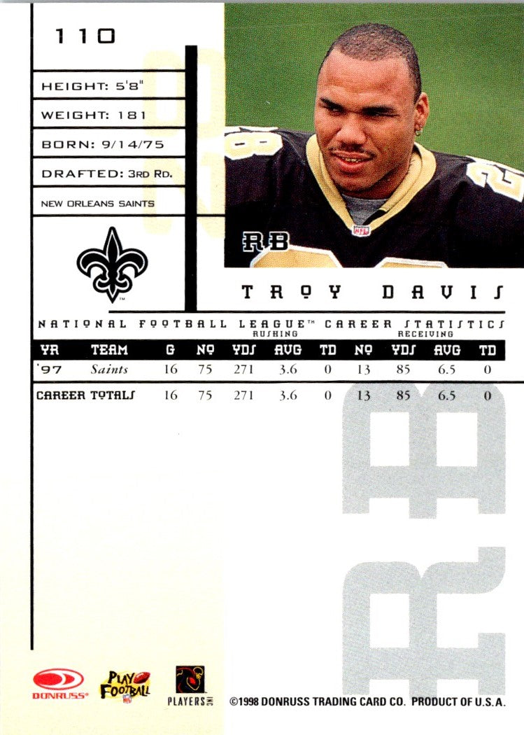 1998 Leaf Rookies & Stars Troy Davis