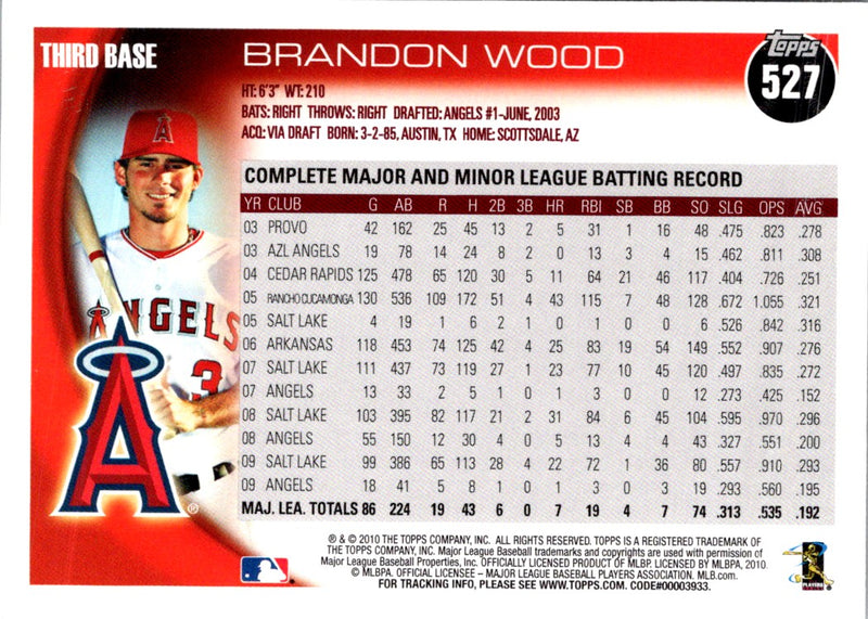 2010 Topps Brandon Wood