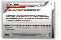 2020 Topps Chrome Yu Chang #173 Rookie