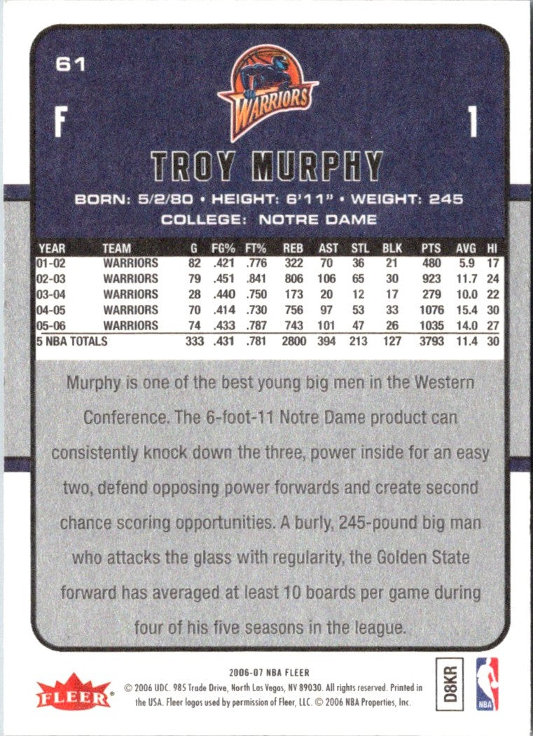 2006 Fleer Troy Murphy