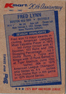 1982 Topps Kmart 20th Anniversary Fred Lynn