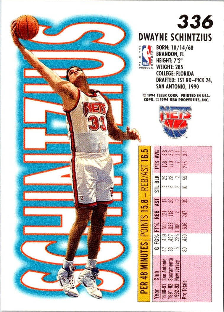 1993 Fleer Dwayne Schintzius