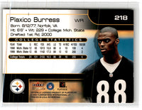 2000 SkyBox Plaxico Burress #218 Rookie