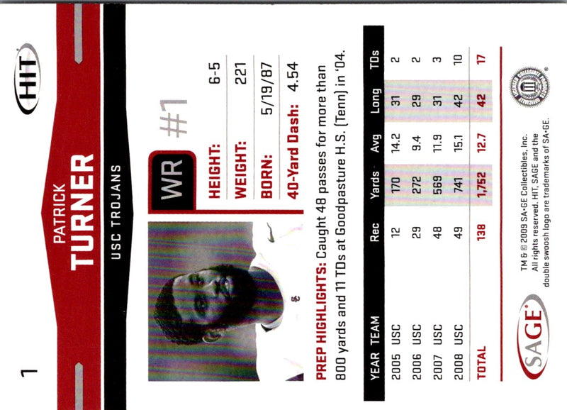 2009 SAGE HIT Glossy Patrick Turner