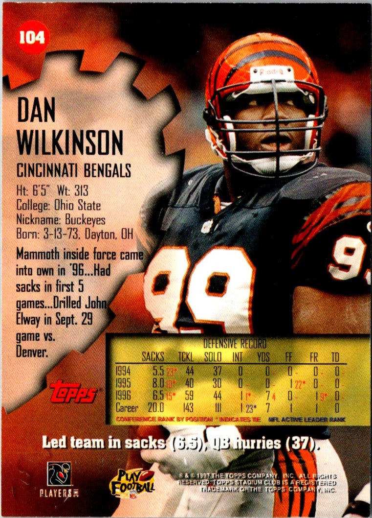 1997 Stadium Club Dan Wilkinson