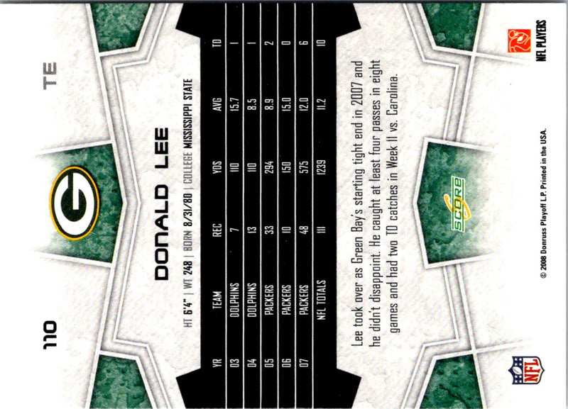 2008 Score Donald Lee