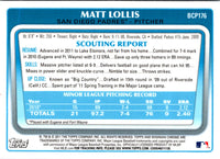 2011 Bowman Chrome Prospects Matt Lollis #BCP176