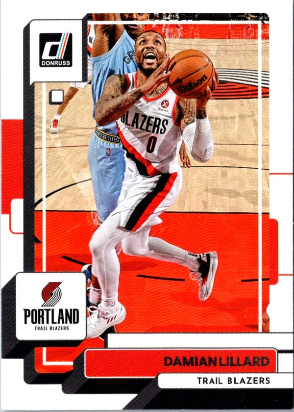 2022 Donruss Holo Laser Red/Gold Damian Lillard #106