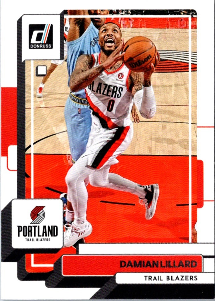 2022 Donruss Holo Laser Red/Gold Damian Lillard