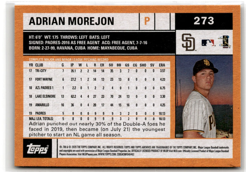 2020 Topps Archives Adrian Morejon