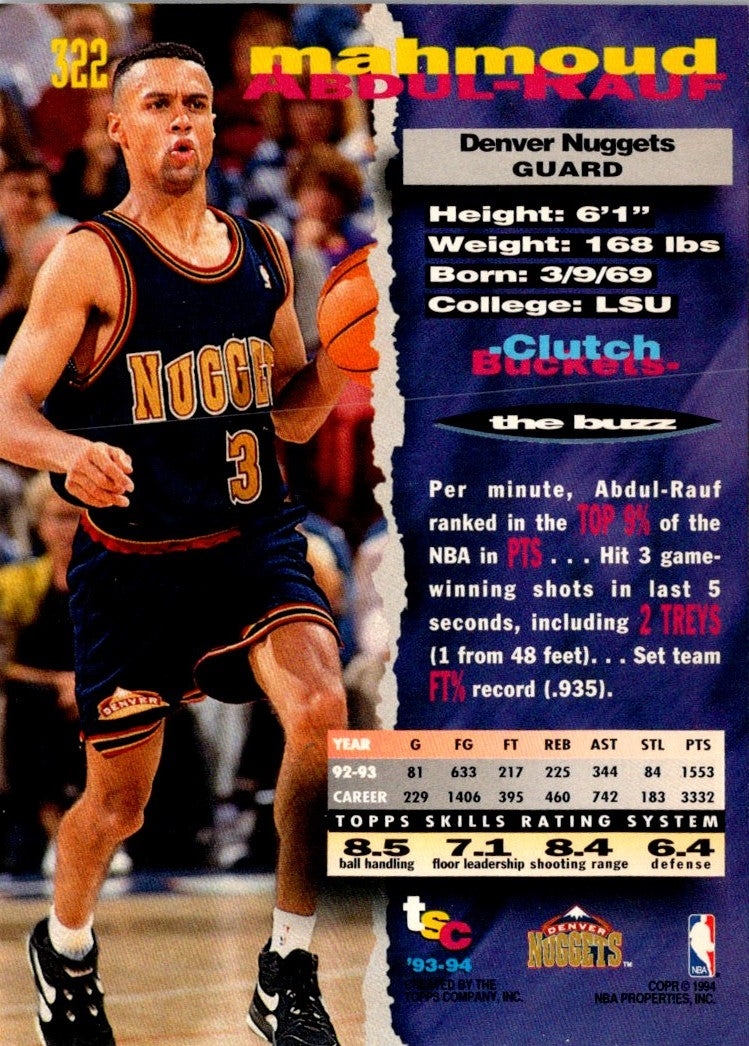 1993 Stadium Club Mahmoud Abdul-Rauf