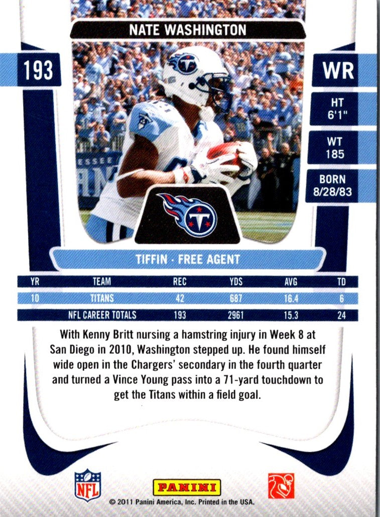 2011 Panini Prestige Nate Washington