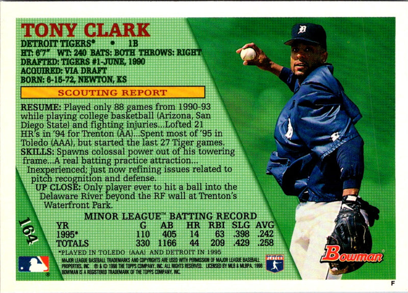 1997 Bowman Chrome Tony Clark