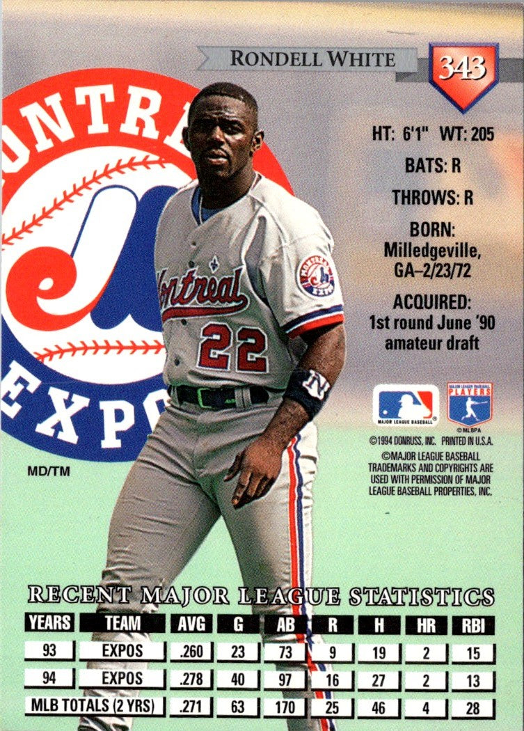 1995 Donruss Rondell White