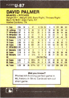 1986 Fleer Update David Palmer #U-87