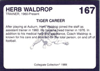 1989 Collegiate Collection Auburn Coke 580 Herb Waldrop #167