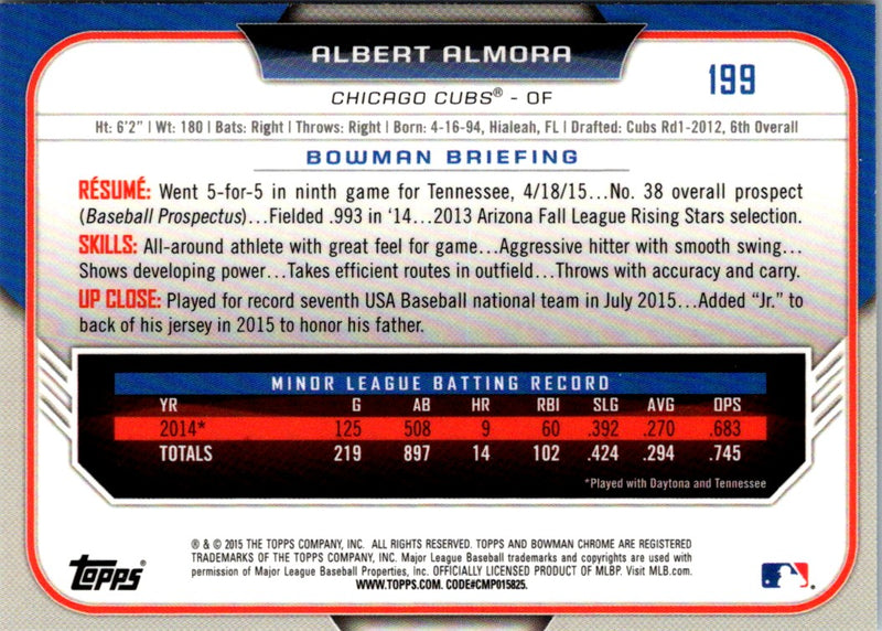 2015 Bowman Draft Picks & Prospects Chrome Albert Almora