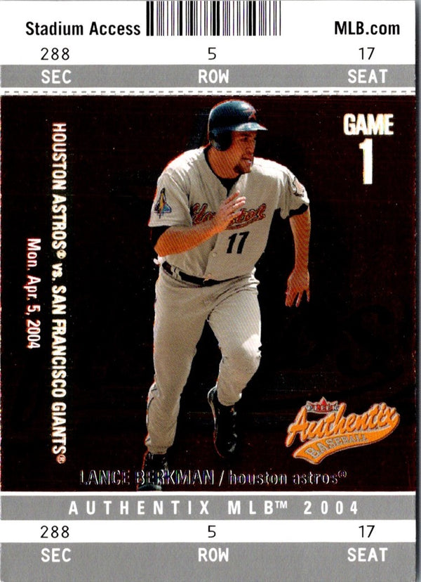 2004 Fleer Authentix Lance Berkman #14