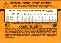 1989 Donruss Gregg Jefferies #35