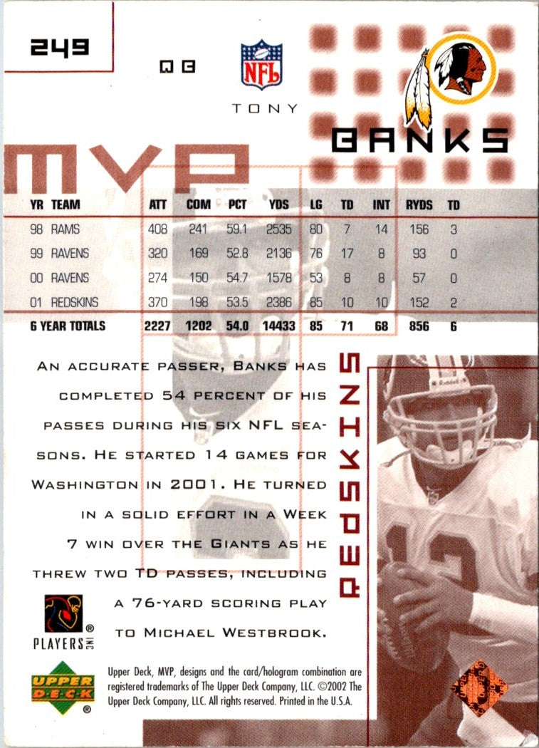 2002 Upper Deck MVP Tony Banks