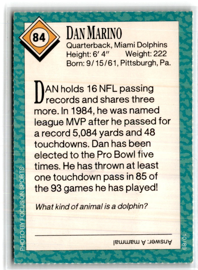 1984 Topps Stickers Dan Marino