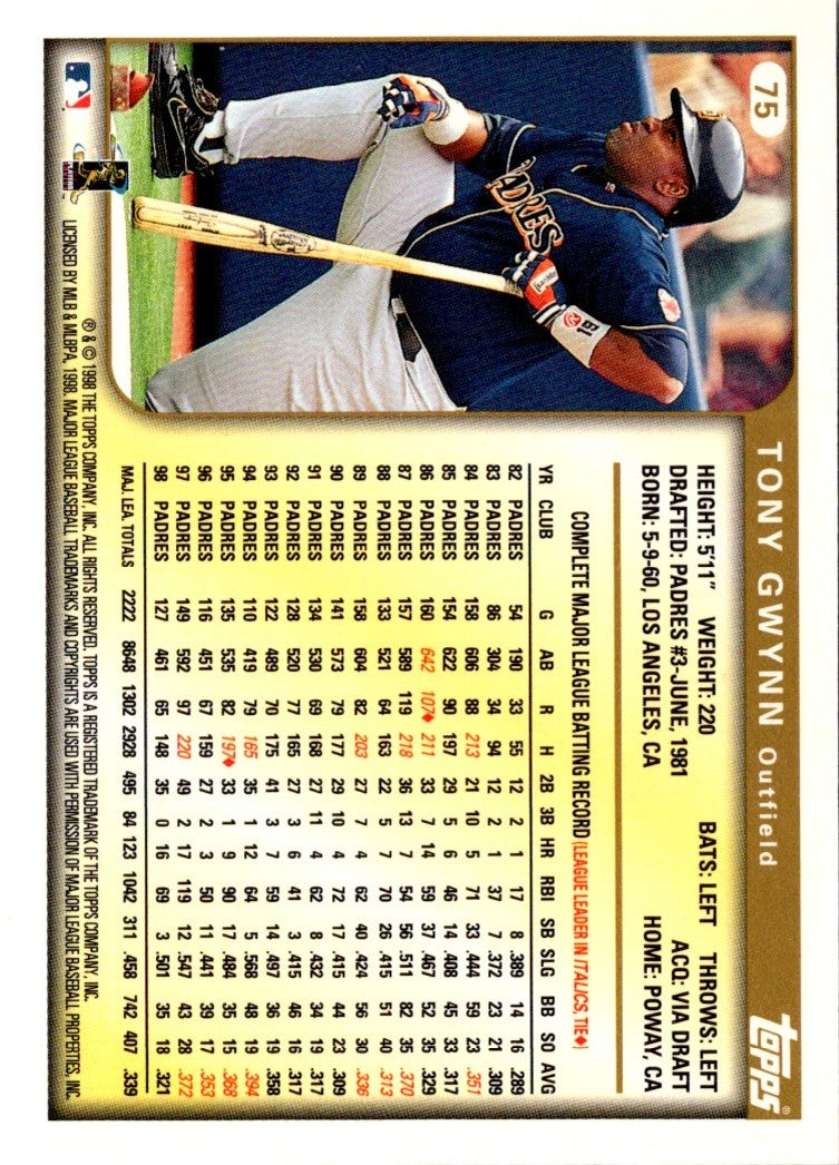 1998 Topps Stars Gold Tony Gwynn