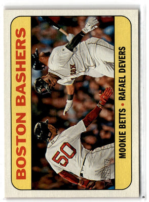 2018 Topps Heritage Combo Cards Boston Bashers (Rafael Devers/Mookie Betts) #CC-10