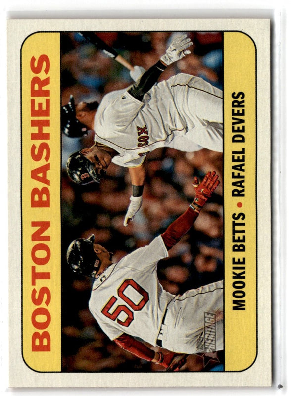 2018 Topps Heritage Combo Cards Boston Bashers (Rafael Devers/Mookie Betts) #CC-10