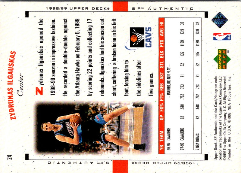 1998 SP Authentic Zydrunas Ilgauskas