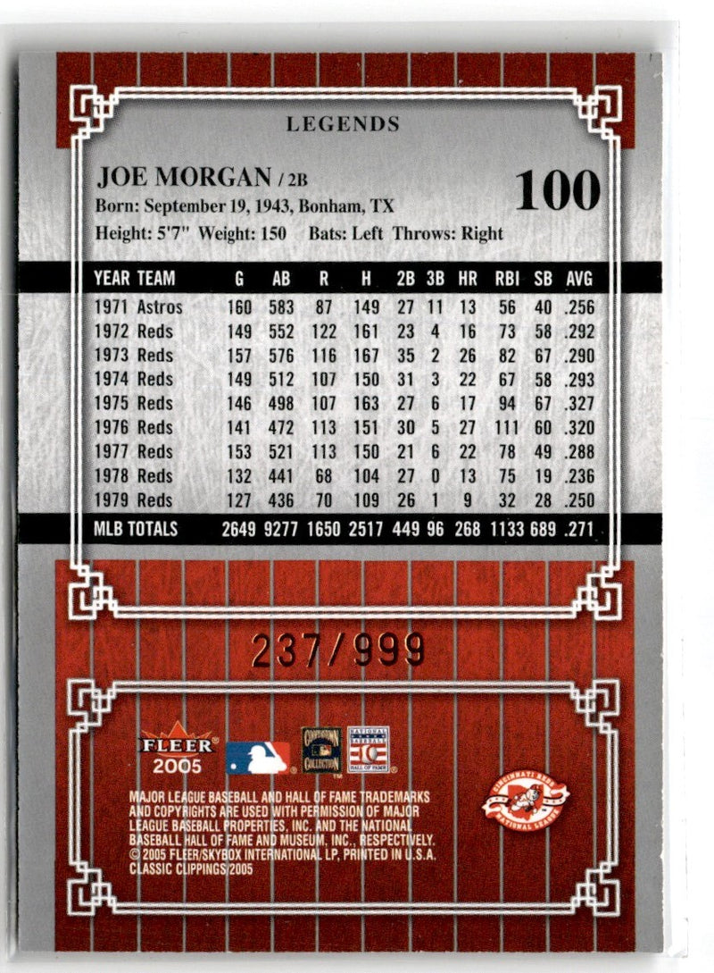 2005 Fleer Classic Clippings Joe Morgan