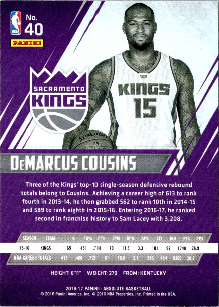 2016 Panini Absolute DeMarcus Cousins