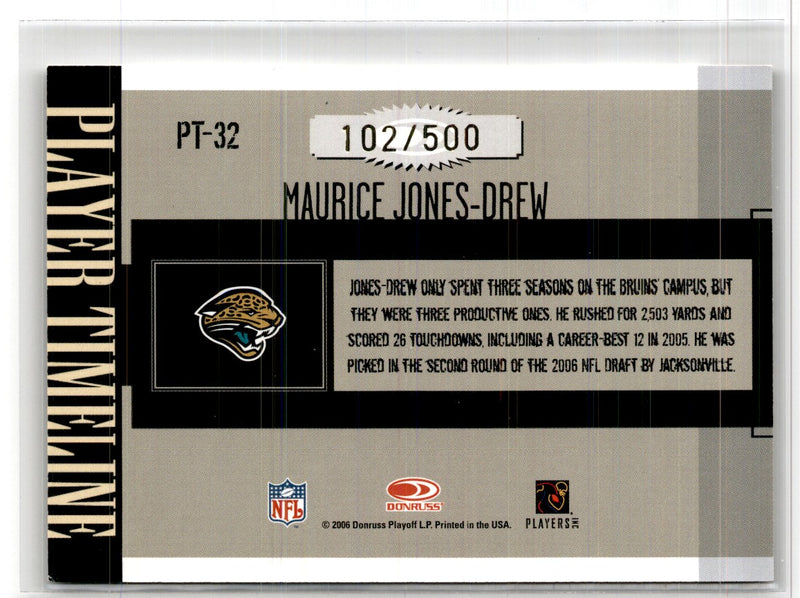 2006 Donruss Gridiron Gear Player Timeline Gold Maurice Drew